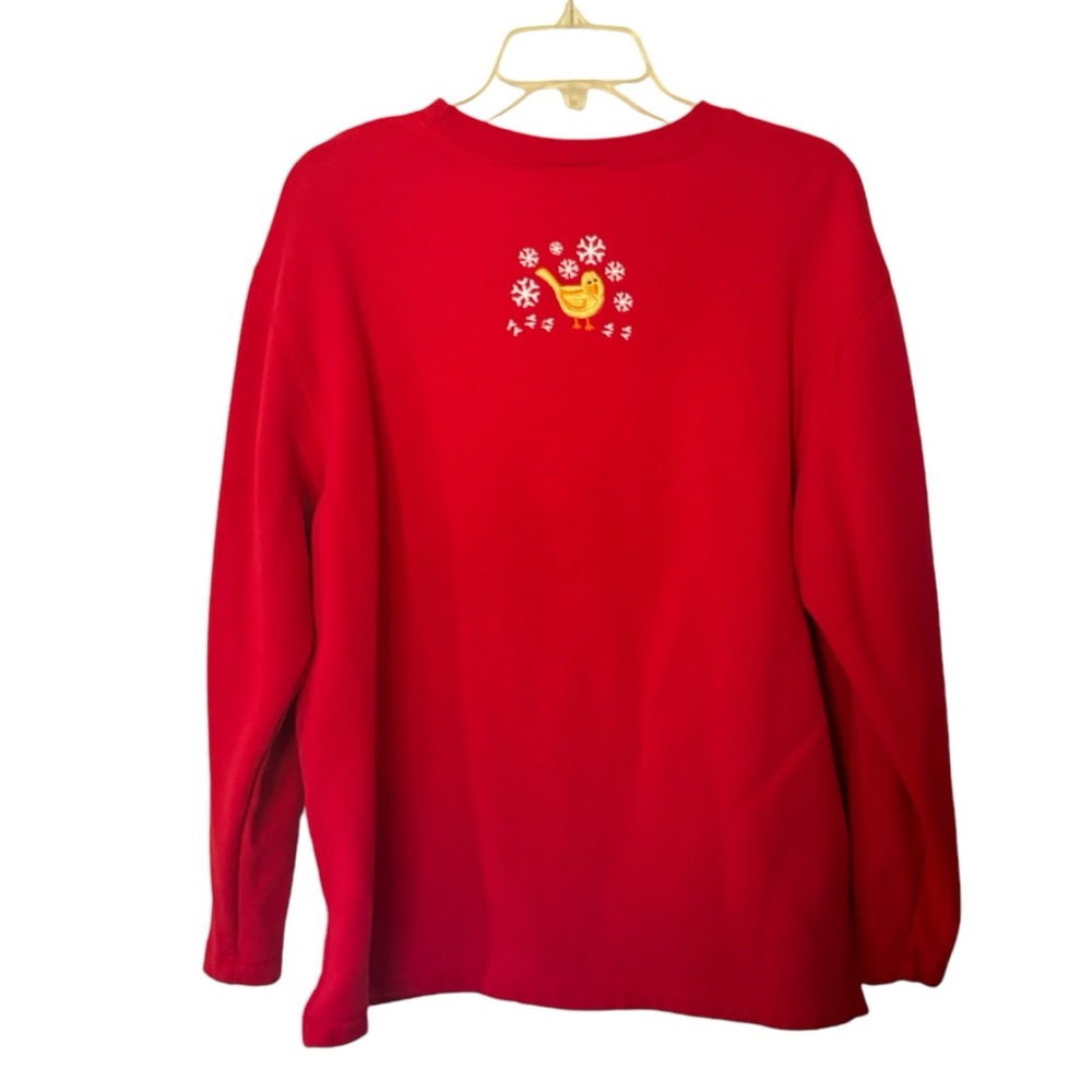 Westbound Women’s Red Snowman Embroidered Winter Christmas Sweatshirt - Picture 4 of 6